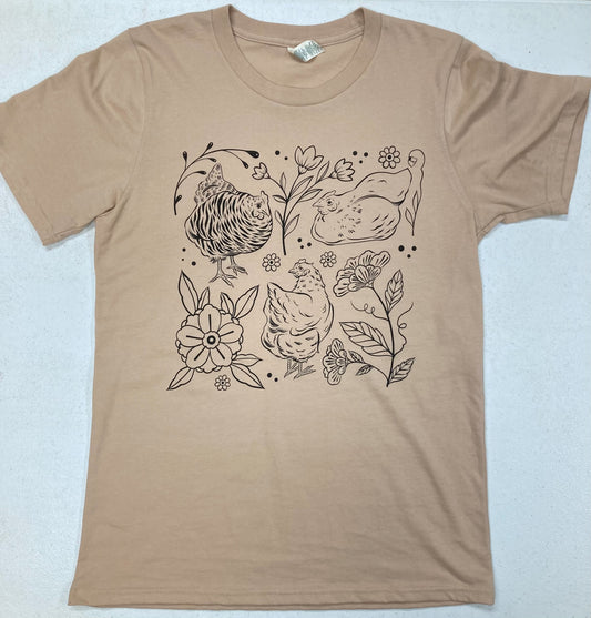 Hens and Flowers Tee